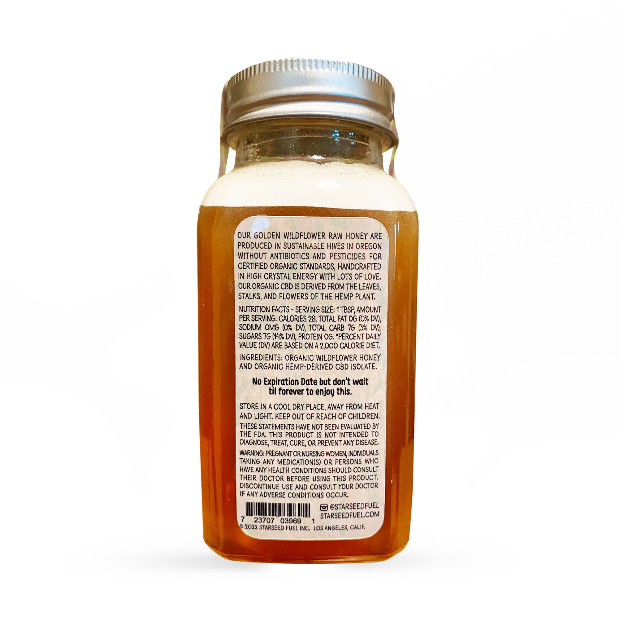 Starseed Fuel Golden Wildflower Honey with 444mg CBD